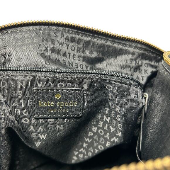 Kate Spade Black Leather Satchel Pine Street Kori Gold Chain Strap & Top Handle - Picture 13 of 16